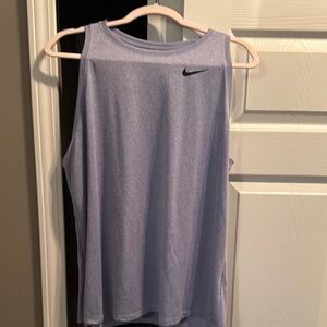 Nike Gray Sleeveless Tank Top Athletic Fit